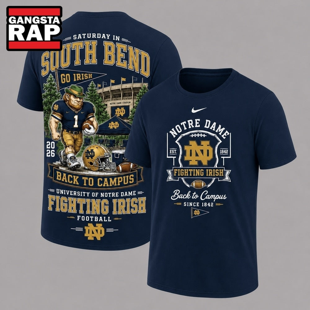 Notre Dame Fighting Irish 2026 NCAA Back To Campus 3D Shirt