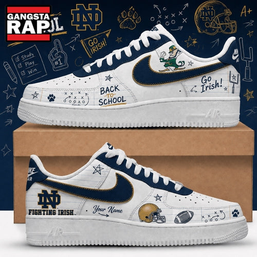 Notre Dame Fighting Irish 2026 NCAA Football Back To School Air Force 1 Shoes Sneakers