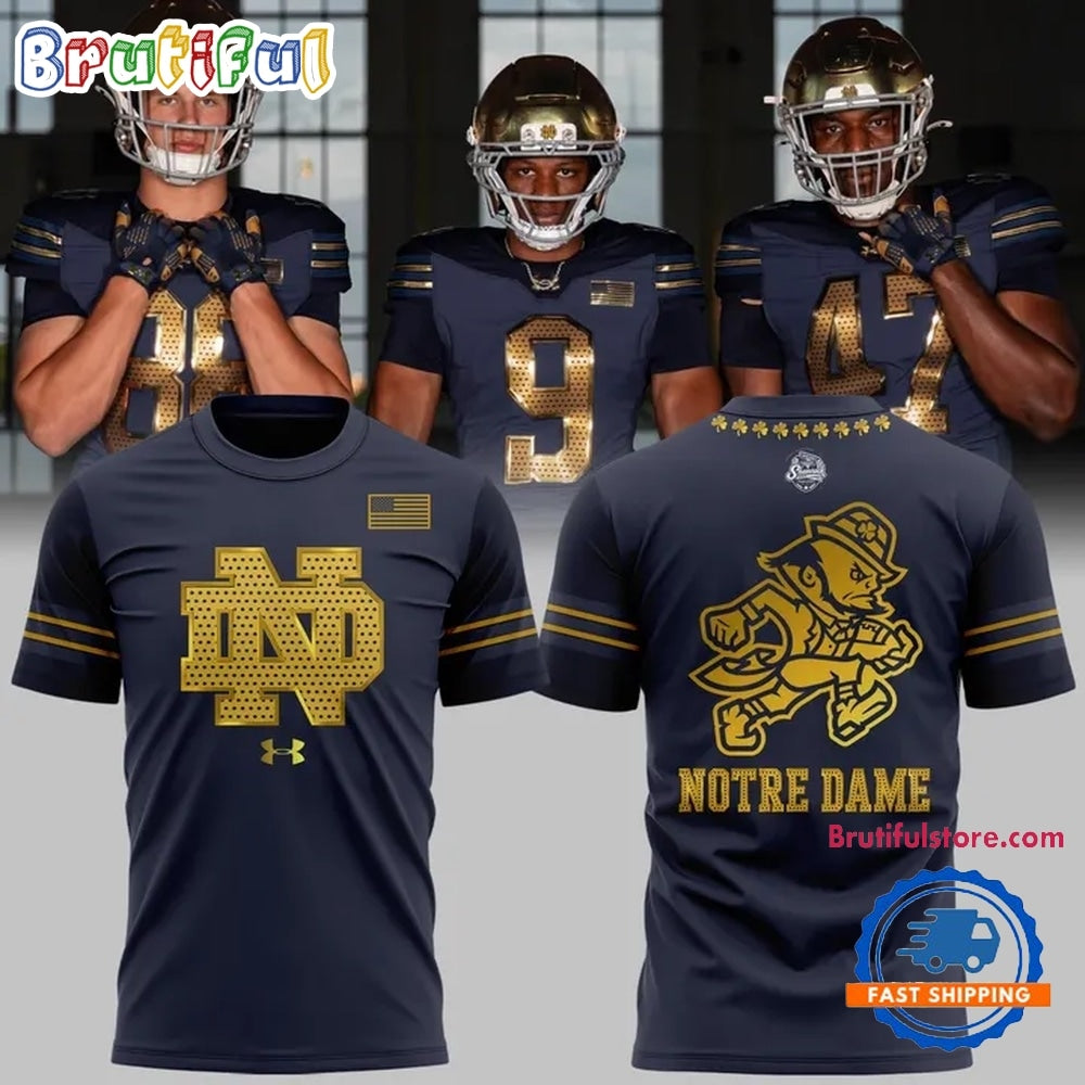 Notre Dame Fighting Irish 2026 Shamrock Series Metallic Hoodie T-Shirt