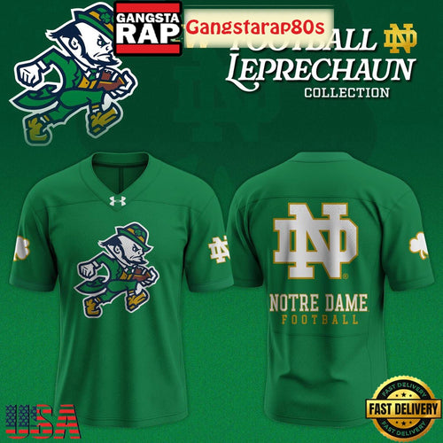 Notre Dame Fighting Irish Leprechaun New Logo Football Special Baseball Jersey