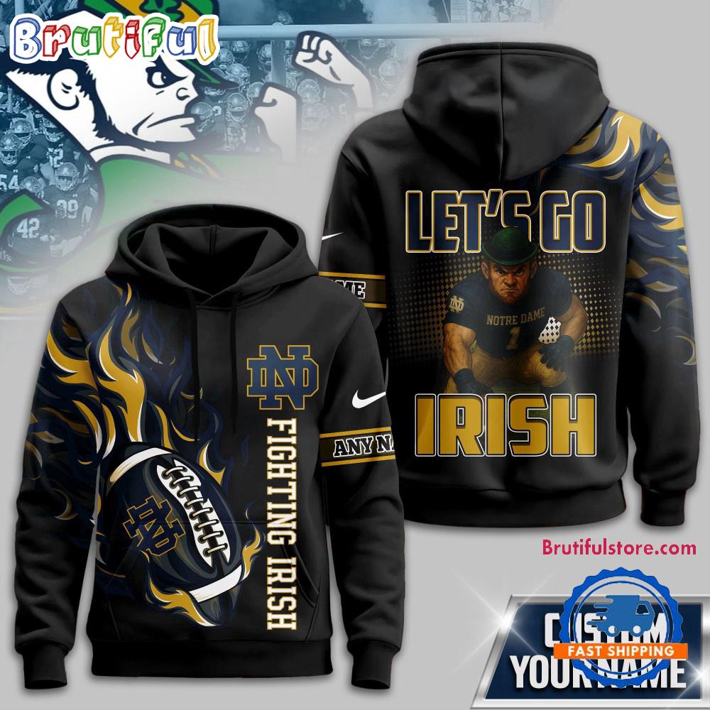 Notre Dame Fighting Irish NCAA Victory Flame Personalized Hoodie Shirt