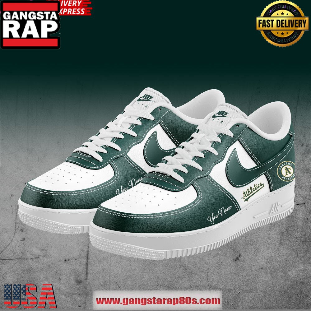 Oakland Athletics Baseball Custom Air Force 1 Running Sneakers Shoes