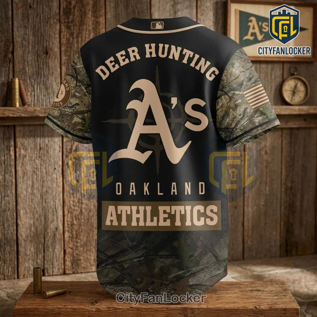 Oakland Athletics Camo Deer Hunting Baseball Jersey