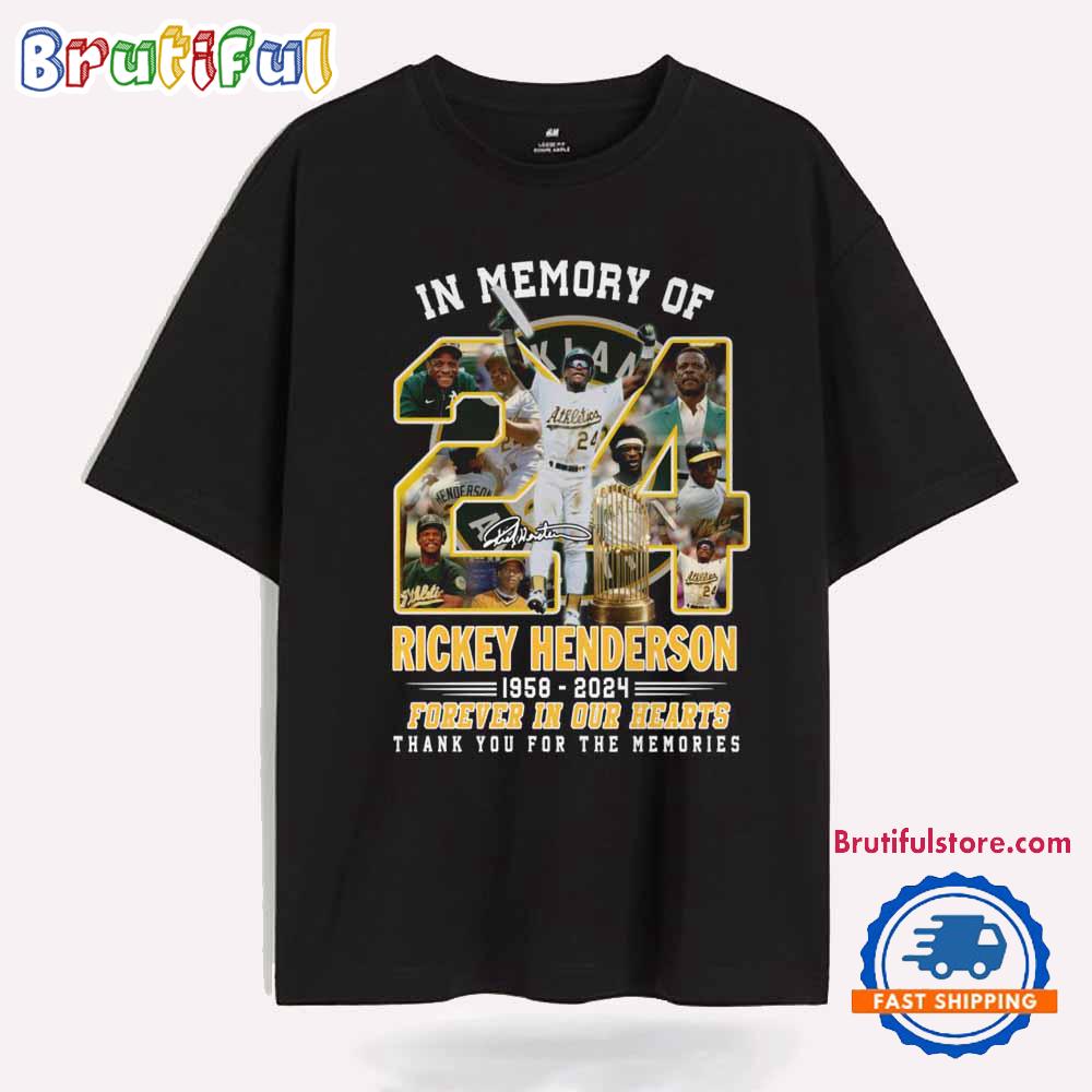 Oakland Athletics In Memory Of Rickey Henderson 1958-2024 T Shirt