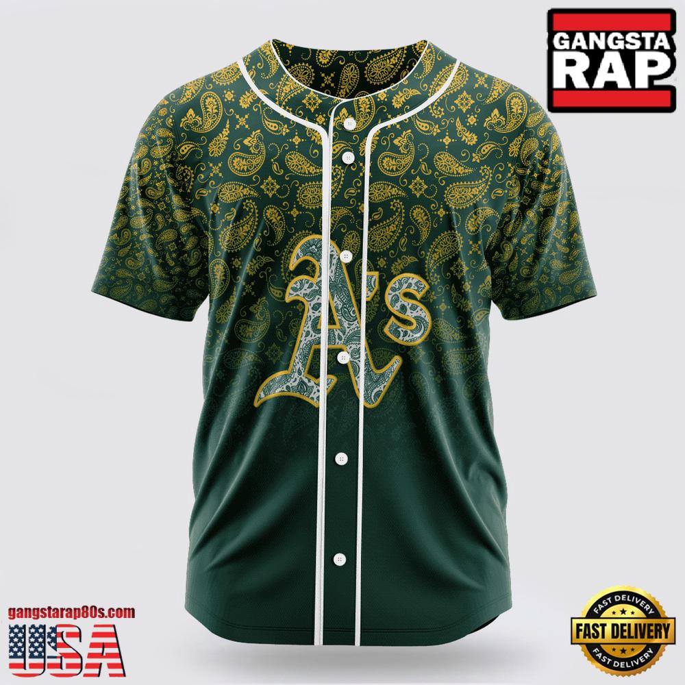 MLB Oakland Athletics Paisley Pattern Baseball Jersey