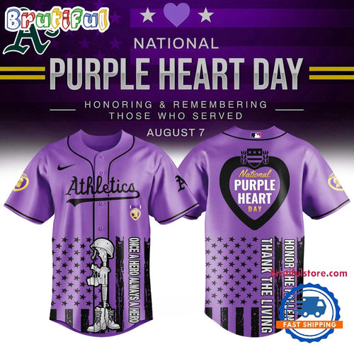 Oakland Athletics Purple Heart Day Baseball Jersey
