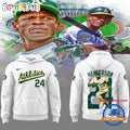 Oakland Athletics Rickey Henderson FOREVER 24 Hoodie T-Shirt
