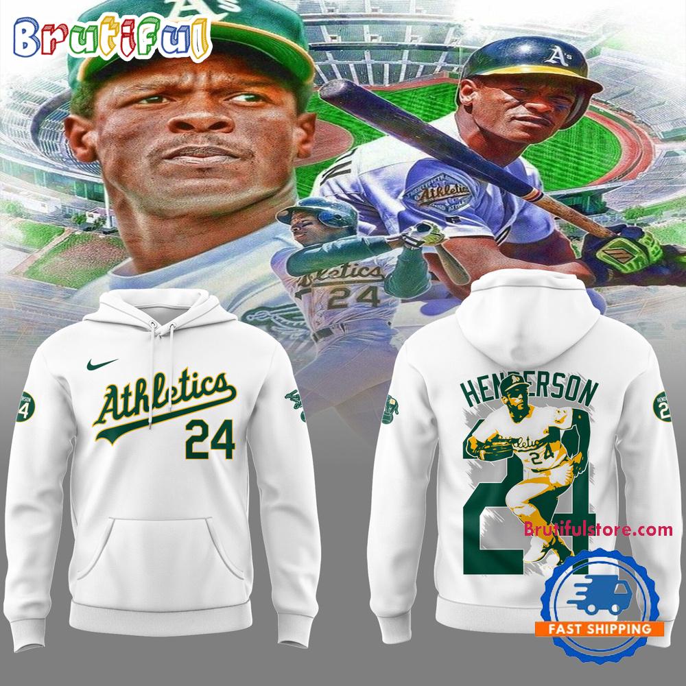 Oakland Athletics Rickey Henderson FOREVER 24 Hoodie T-Shirt