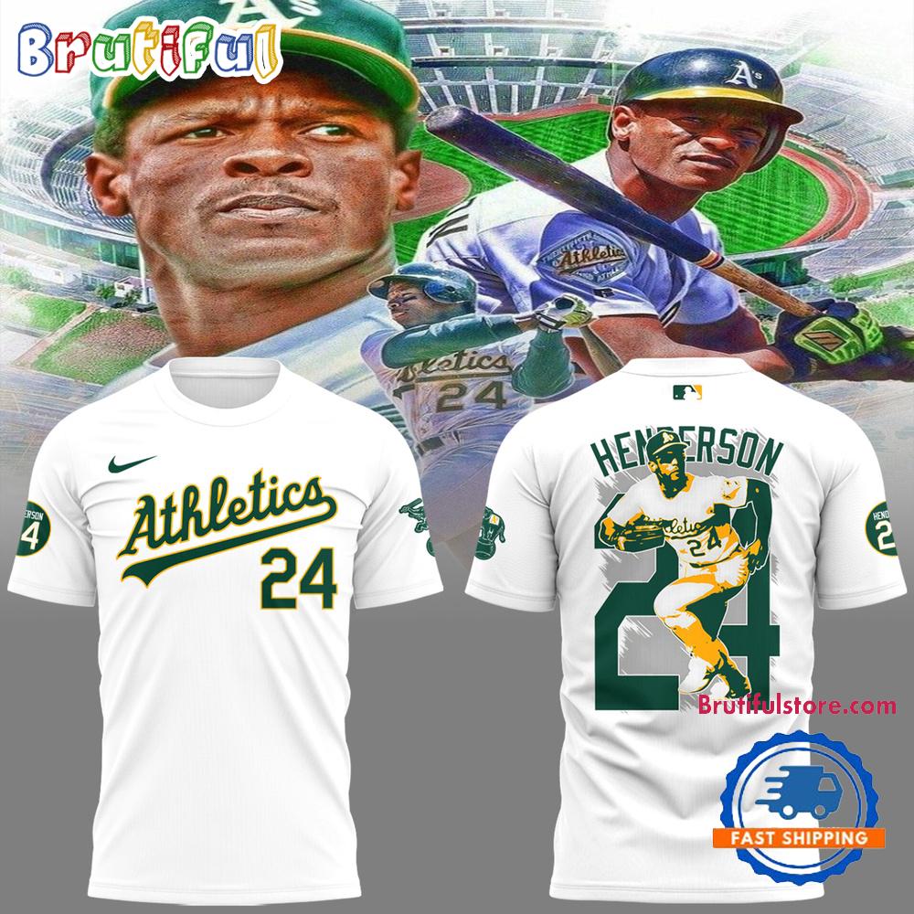 Oakland Athletics Rickey Henderson FOREVER 24 Hoodie T-Shirt