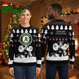Oakland Athletics Snoopy Baseball Ugly Christmas Sweater