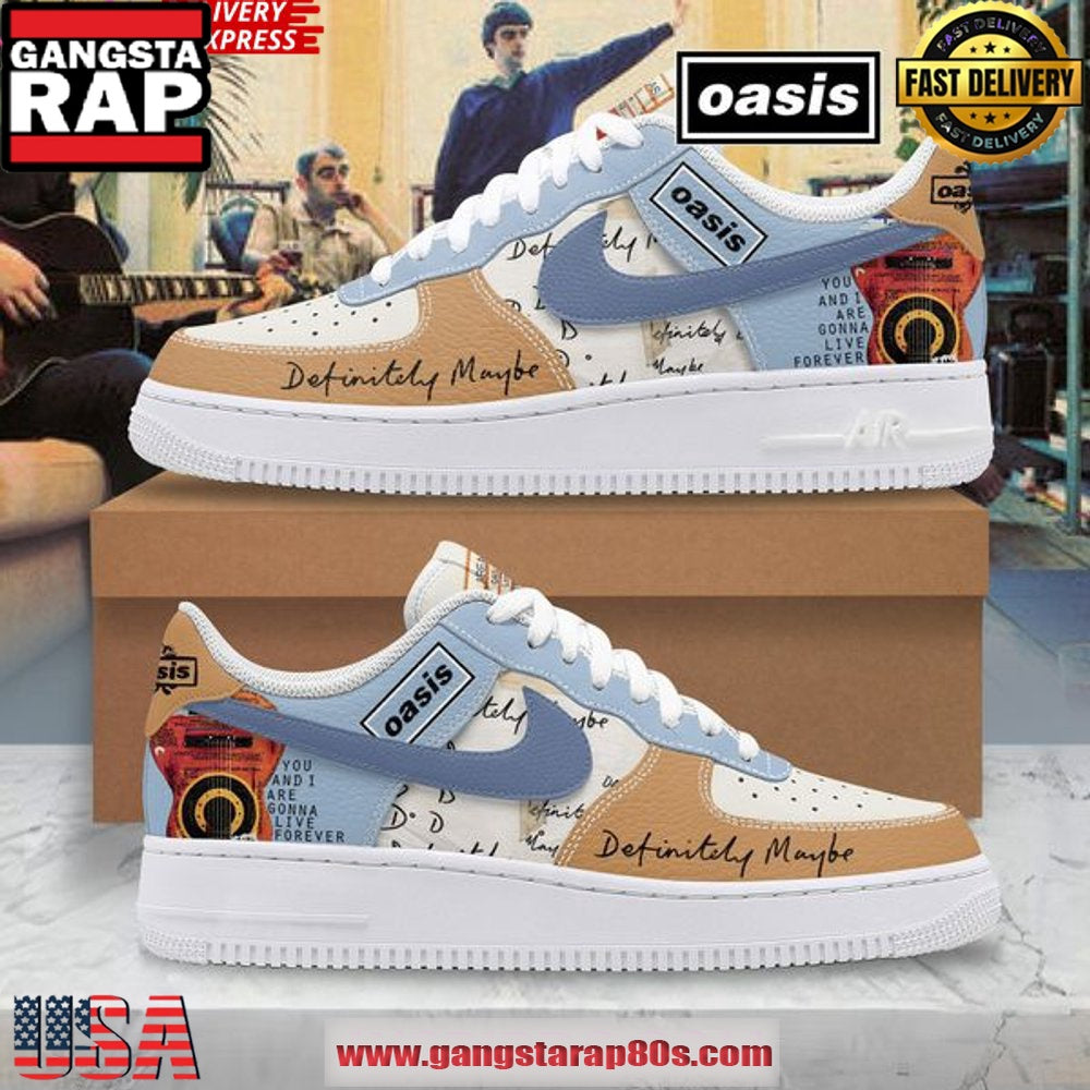 Oasis Definitely Maybe Limited Edition Air Force 1 Running Sneakers Shoes