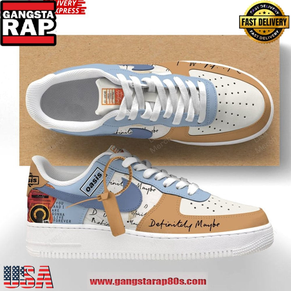 Oasis Definitely Maybe Limited Edition Air Force 1 Running Sneakers Shoes