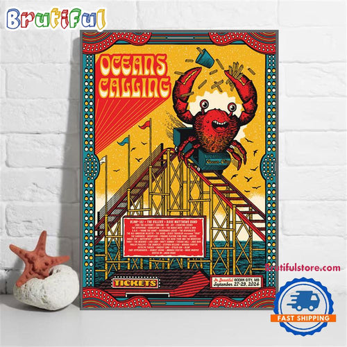 Oceans Calling Festival September 27-29 2024 Live In Ocean City MD Wall Art Poster Canvas