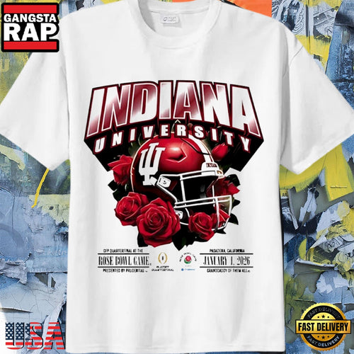 Official Indiana Hoosiers 2026 Rose Bowl Game Helmet T Shirt