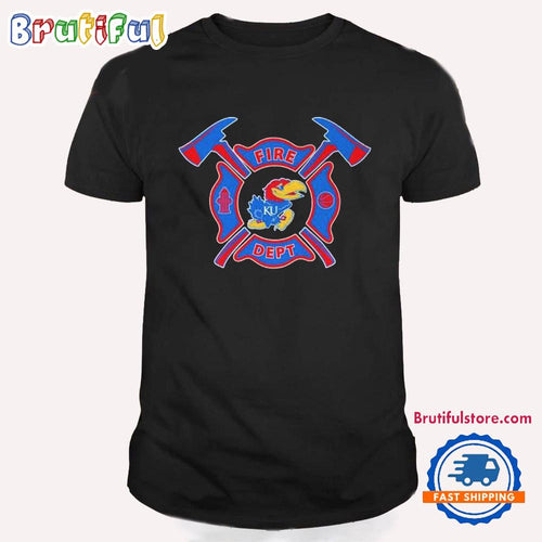 Official Kansas Jayhawks Fire Dept Firefighter T Shirt