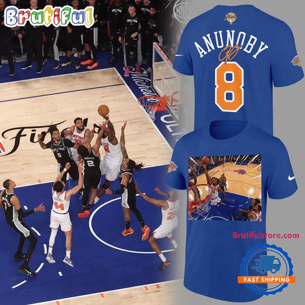 OG Anunoby New York Knicks NBA Final 2026 Blue T Shirt