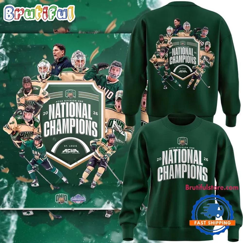 Ohio Bobcats 2026 Men’s Ice Hockey National Champions Limited Edition Hoodie T-Shirt