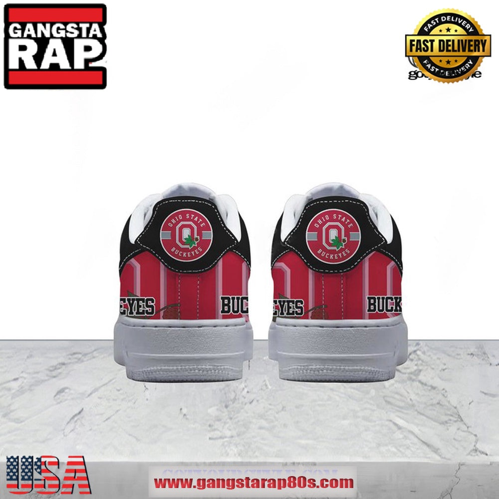 Ohio Buckeyes Custom Name Limited Edition Air Force 1 Running Sneakers Shoes