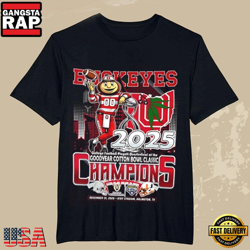 Ohio State Buckeyes 2025 CFP Cotton Bowl Football Champions T-Shirt
