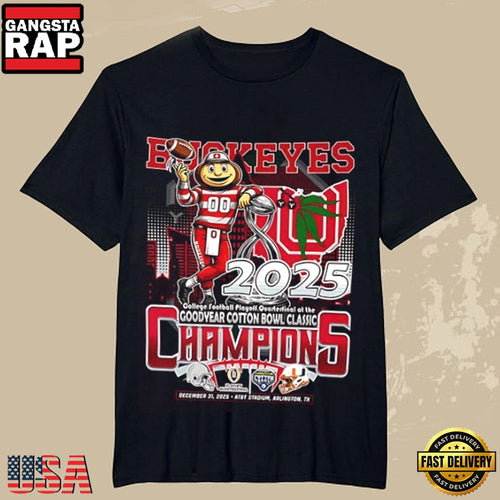 Ohio State Buckeyes 2025 CFP Cotton Bowl Football Champions T-Shirt