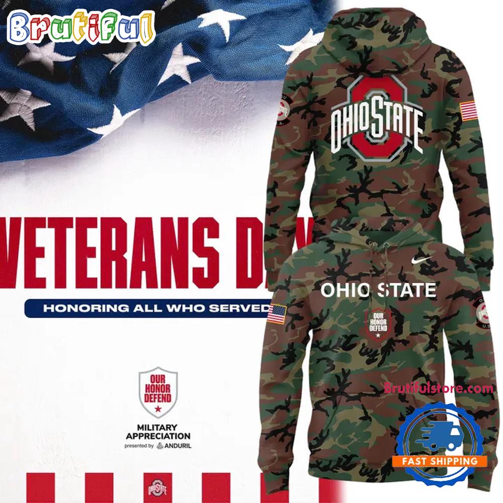 Ohio State Buckeyes 2025 Military Appreciation New CamoHoodie Shirt