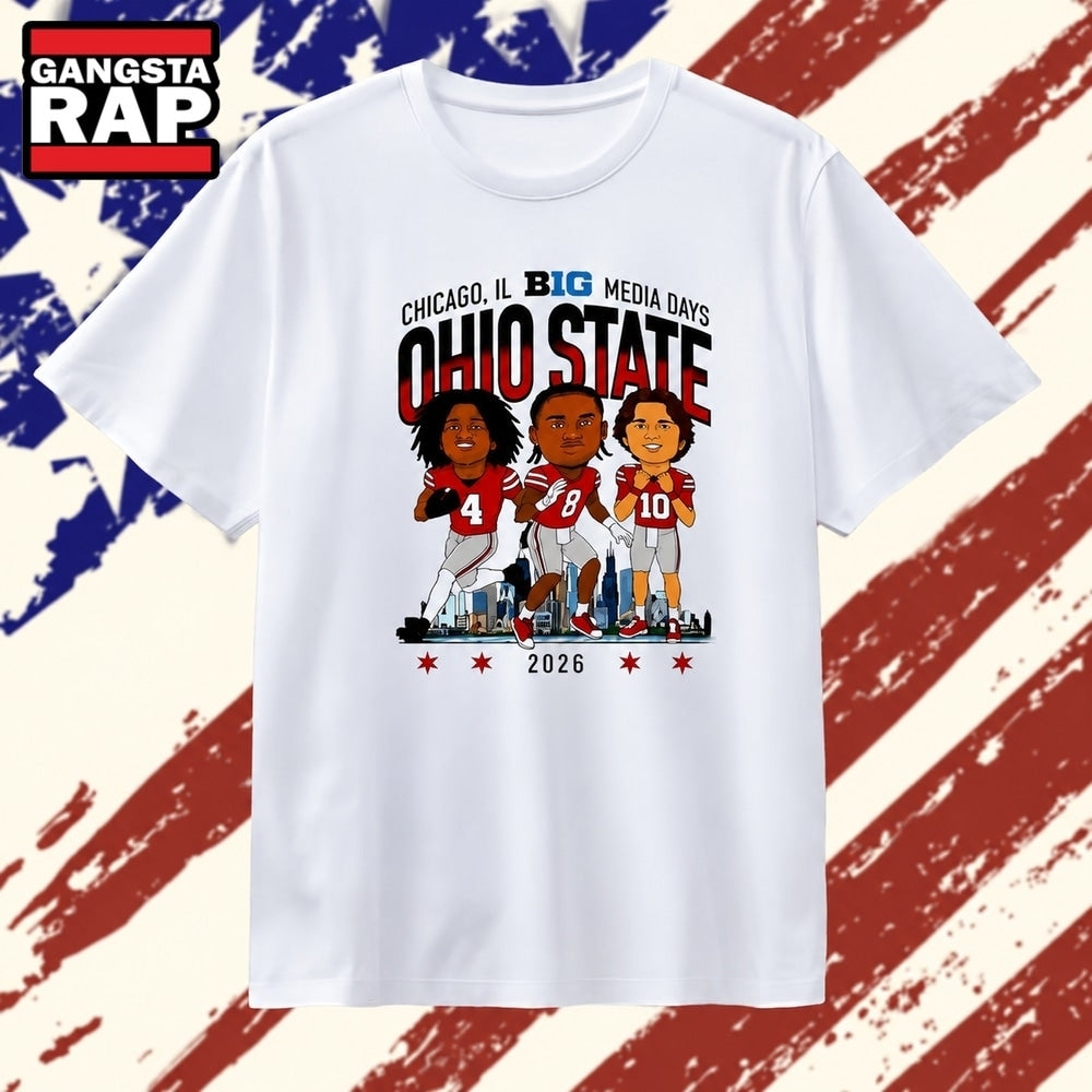 Ohio State Buckeyes 2026 Chicago B1G media days players T Shirt
