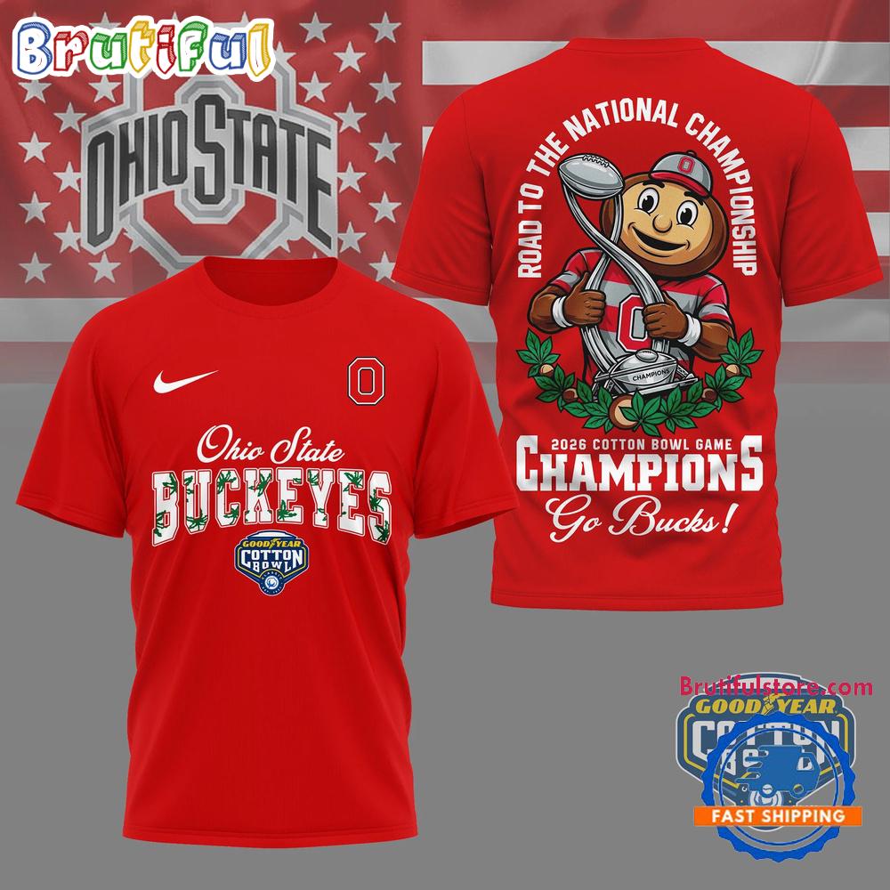 Ohio State Buckeyes 2026 NCAA Cotton Bowl Game Champions Limited 3D Shirt