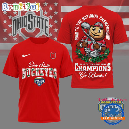Ohio State Buckeyes 2026 NCAA Cotton Bowl Game Champions Limited 3D Shirt