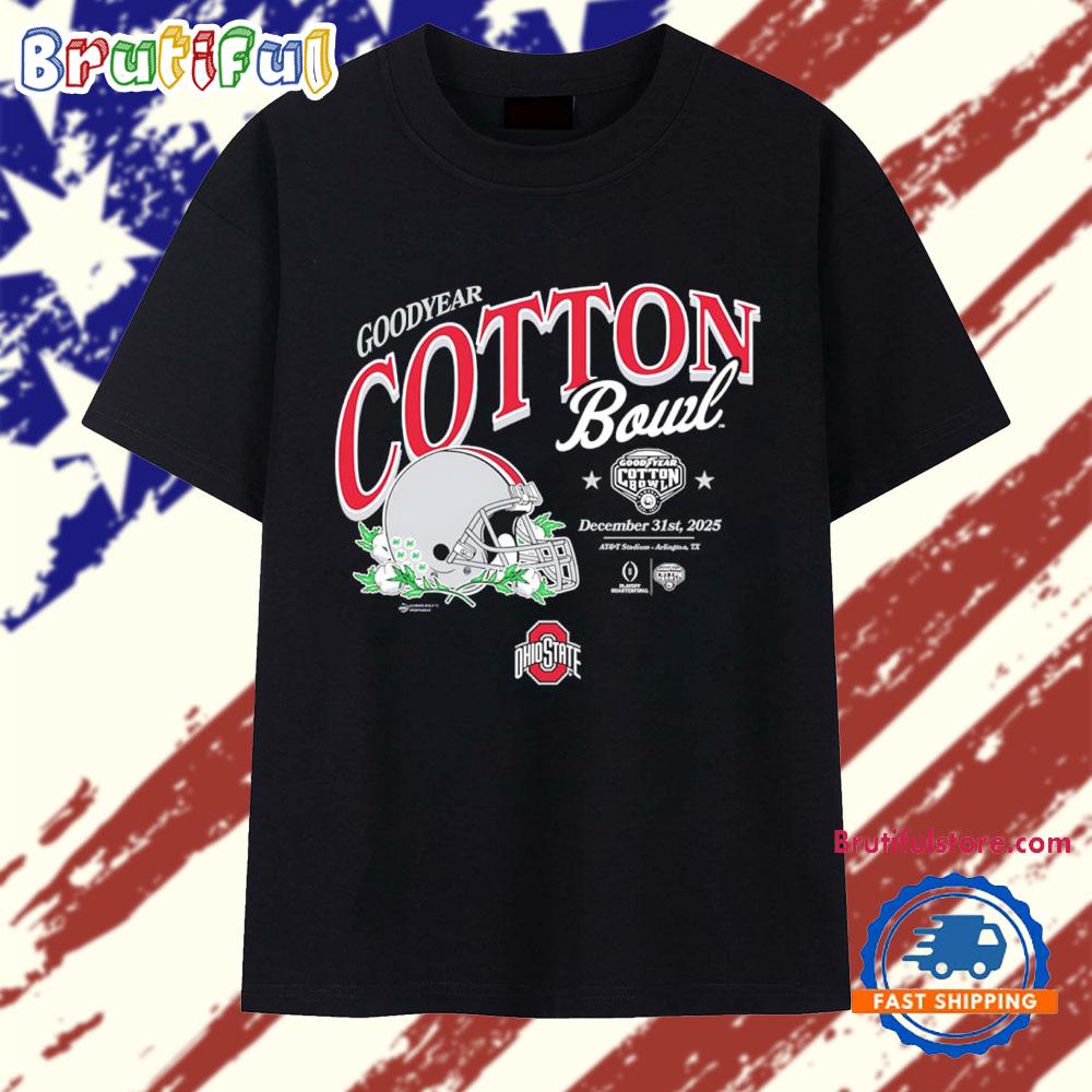 Ohio State Buckeyes Football 2025 Cotton Bowl Helmet T Shirt