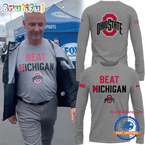 Ohio State Buckeyes Football 2026 BEAT x ICHIGAN Long Sleeve Shirt