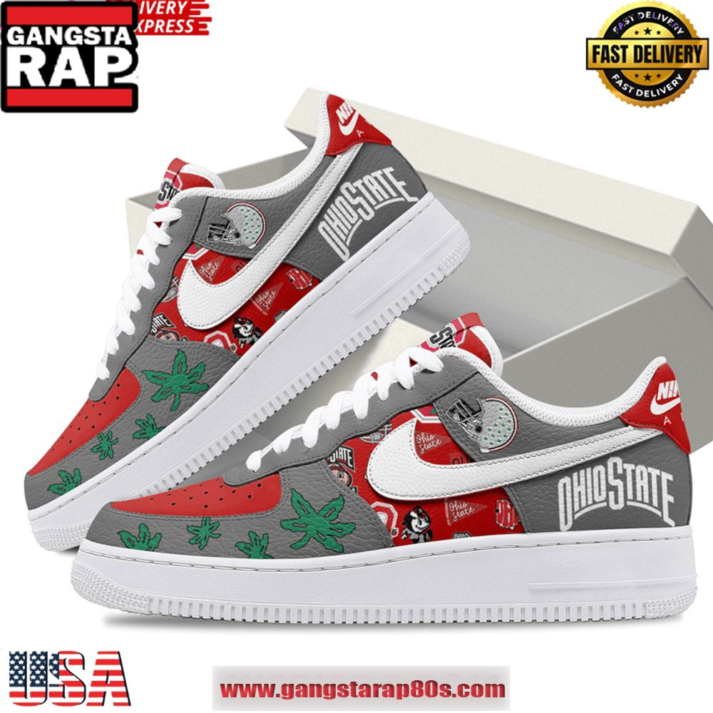 Ohio State Buckeyes Limited Edition Air Force 1 Running Sneakers Shoes