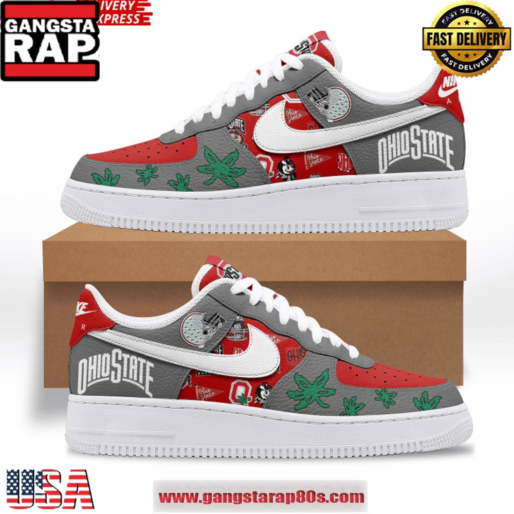 Ohio State Buckeyes Limited Edition Air Force 1 Running Sneakers Shoes