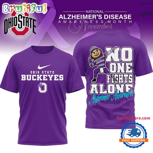 Ohio State Buckeyes NCAA Alzheimer Awareness November Unisex 3D Shirt