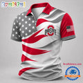 Ohio State Buckeyes NCAA Freedom Wave Zipper Polo Shirt