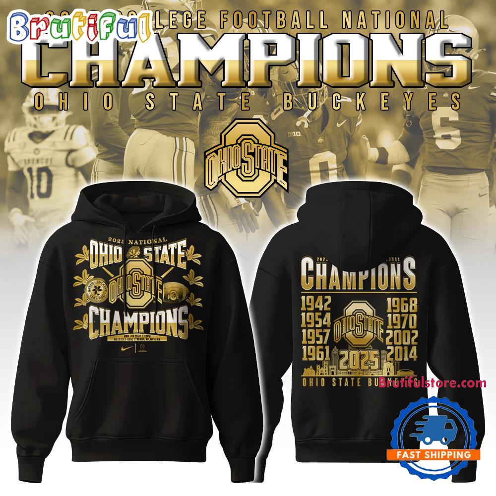Ohio State Buckeyes NCAA National Champions Golden Hoodie T-Shirt