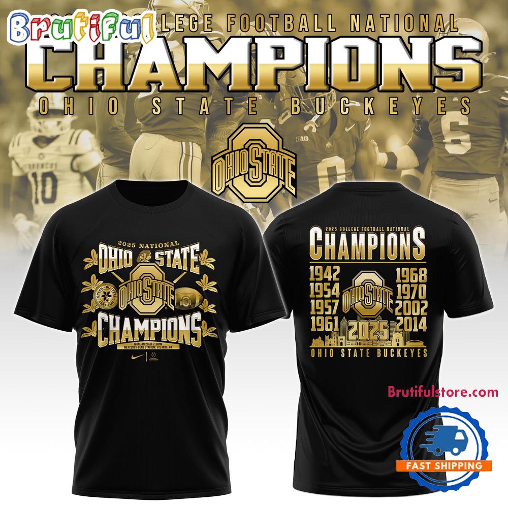 Ohio State Buckeyes NCAA National Champions Golden Hoodie T-Shirt