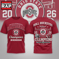 Ohio State Buckeyes NCAA Road to Glory 2026 Football Champions 3D Shirt