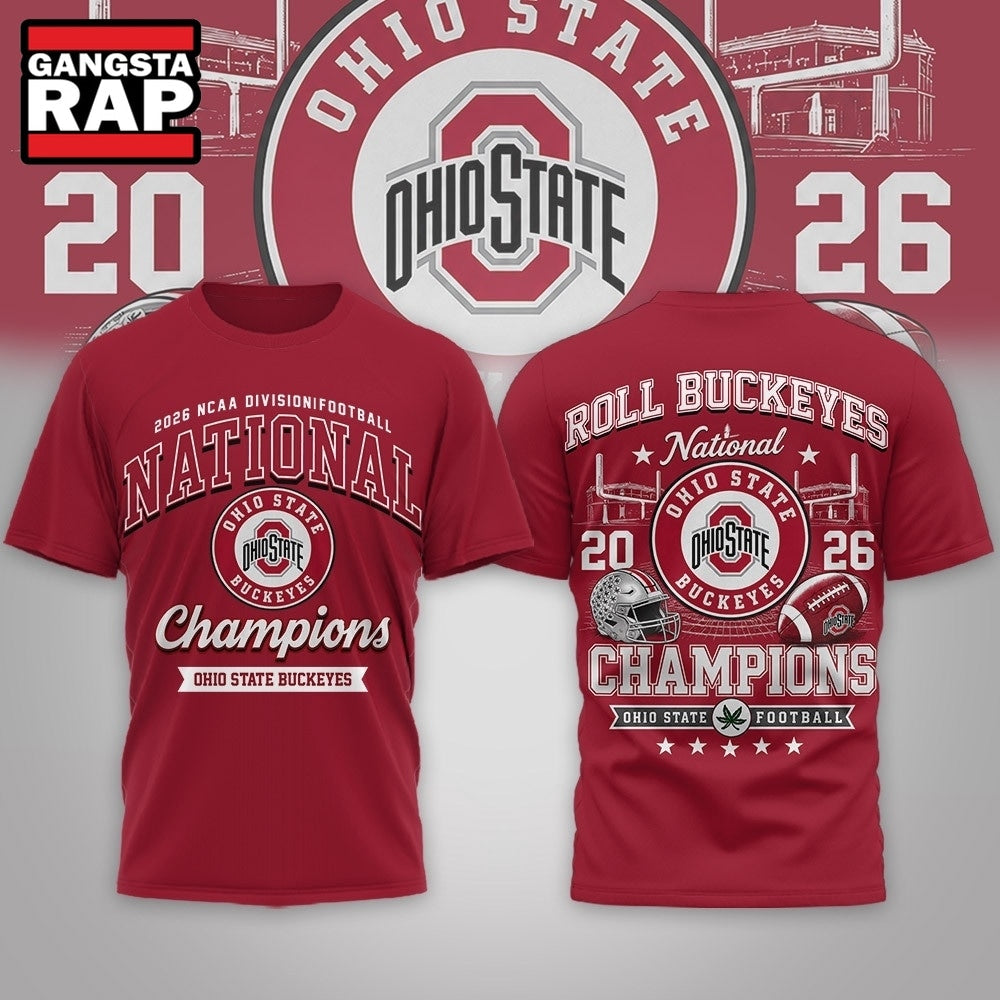 Ohio State Buckeyes NCAA Road to Glory 2026 Football Champions 3D Shirt