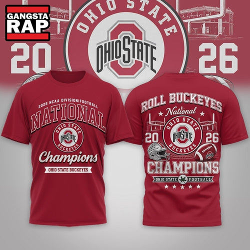 Ohio State Buckeyes NCAA Road to Glory 2026 Football Champions 3D Shirt