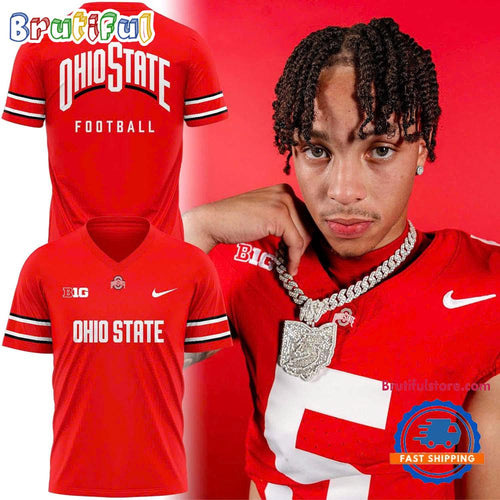 Ohio State Buckeyes New Scarlet Uniform 2025 Football Jersey