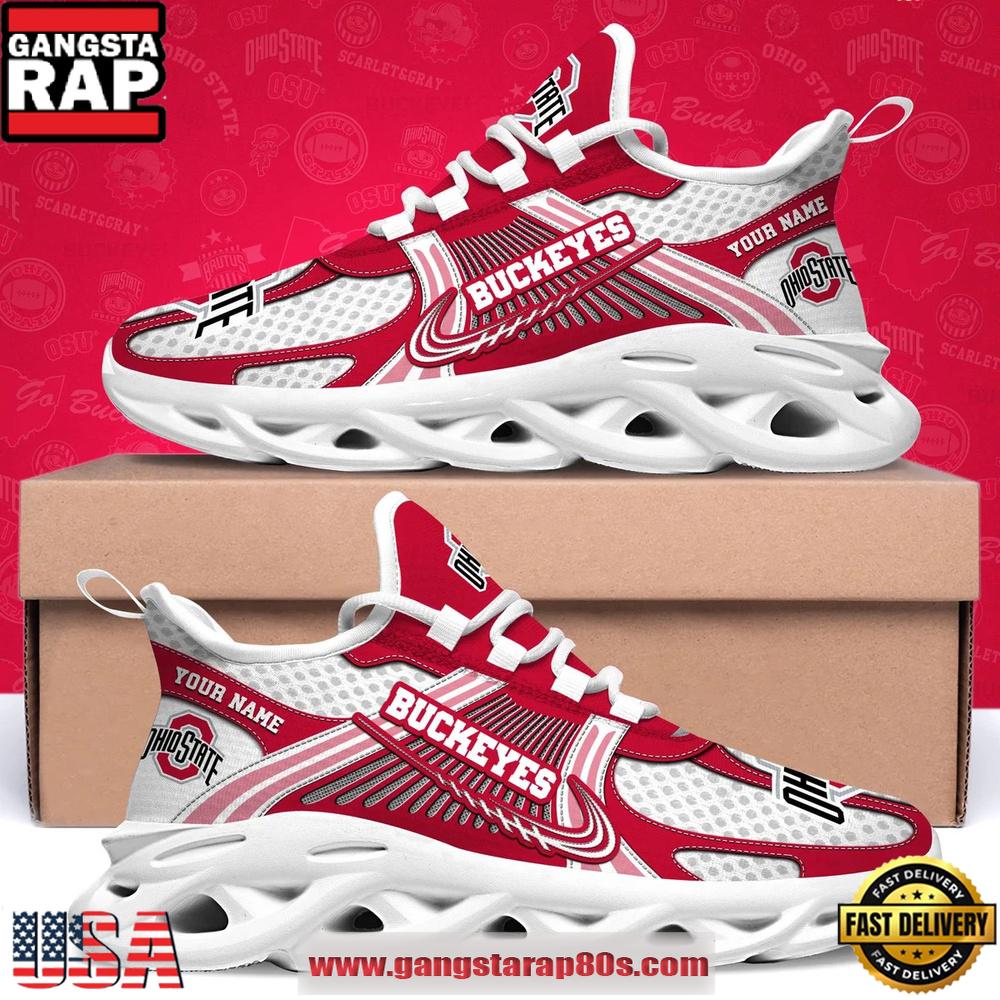 Ohio State Buckeyes Personalized Clunky Sneaker Max Soul Shoes