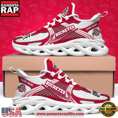 Ohio State Buckeyes Personalized Clunky Sneaker Max Soul Shoes