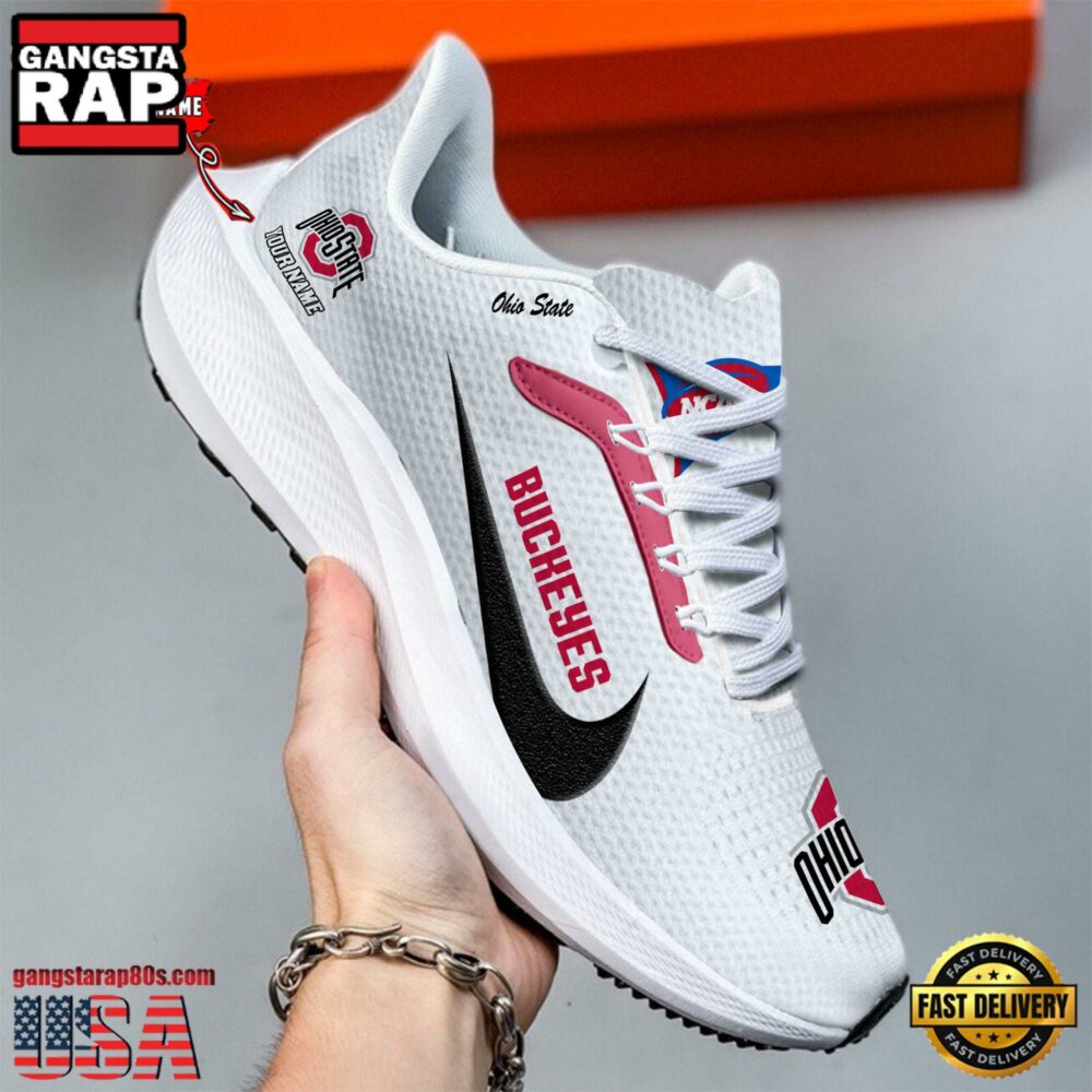 Custom Name Ohio State Buckeyes New Design Air Force 1 Shoes Running Sneakers