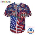 Ohio State Buckeyes USA Flag Independence Day Baseball Jersey, Sport Team 4th of July Jersey
