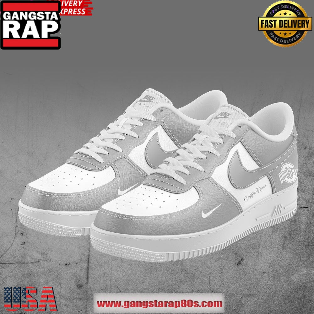 Ohio State Football 2025 Custom Air Force 1 Running Sneakers Shoes