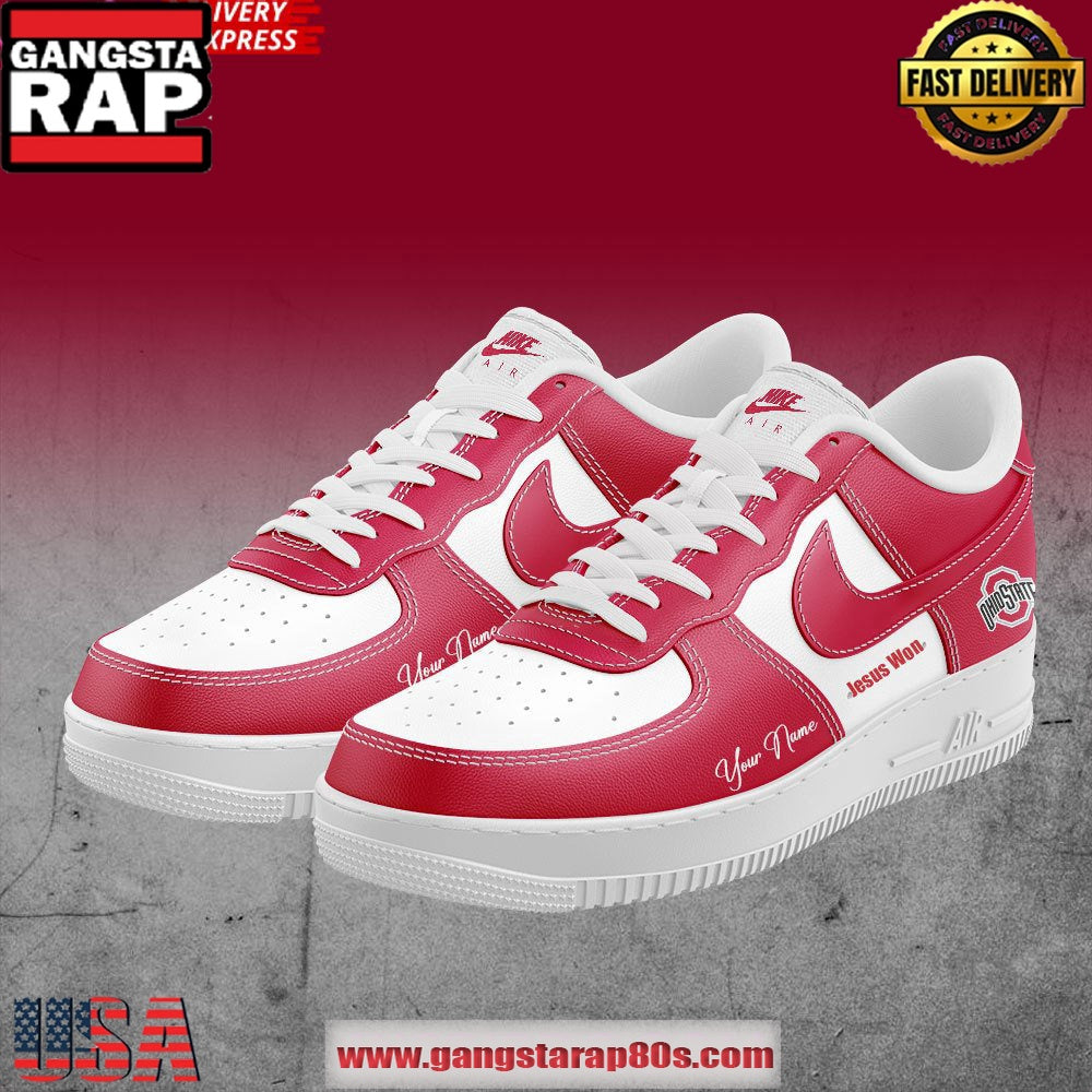 Ohio State Football Jesus Won 2024 Air Force 1 Sneakers Shoes