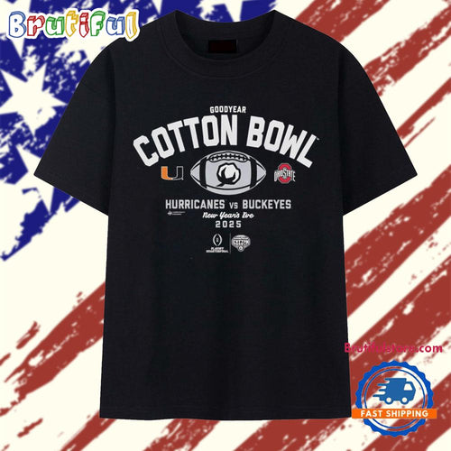 Ohio State vs Miami 2025 Goodyear Cotton Bowl New Year’s Eve T Shirt