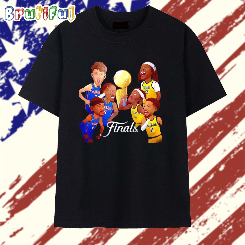 OKC Thunder vs Indiana Pacers Finals 2025 caricature T Shirt