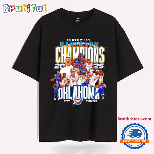 Oklahoma City Thunder 2024-2025 Northwest Division Champions T Shirt