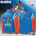 Oklahoma City Thunder 2025 NBA Champions Confetti Locker Room Baseball Jacket